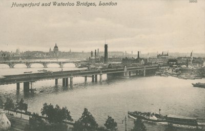 Mosty Hungerford i Waterloo, Londyn autorstwa English Photographer