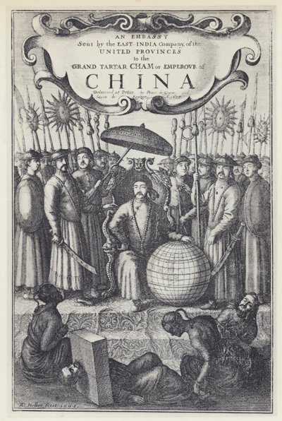 J Nieuhof, Ambasada wysłana przez Kompanię Wschodnioindyjską do Chin, Tr J Ogilby 1673 (zdjęcie czarno-białe) autorstwa English Photographer
