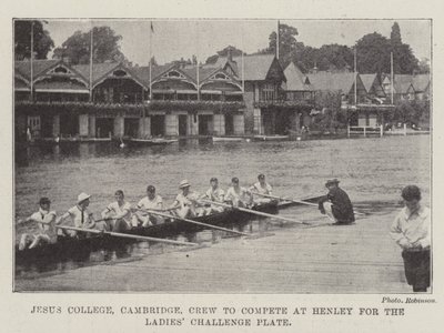 Jesus College, Cambridge, Crew, aby rywalizować w Henley o galę Ladies Challenge autorstwa English Photographer