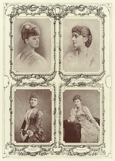 Lady Brooke, Lady Jane Seymour Combe, Księżna Sutherland; Lady Borthwick autorstwa English Photographer