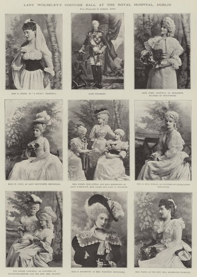 Bal kostiumowy Lady Wolseleys w Royal Hospital w Dublinie autorstwa English Photographer