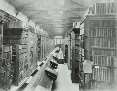Biblioteka, Sion College, Victoria Embankment, City of London, 1885 autorstwa English Photographer