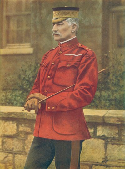 Lietu.-Generał Sir Frederick WEF Forestier-Walker, dowódca linii komunikacji, Republika Południowej Afryki. W szkarłatnej rozbieranej kurtce patrolowej autorstwa English Photographer