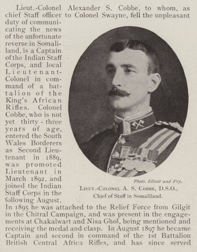 Podpułkownik AS Cobbe, DSO, szef sztabu w Somalilandzie autorstwa English Photographer