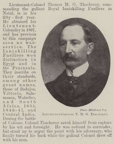 Podpułkownik T M G Thackeray autorstwa English Photographer
