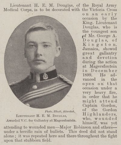Porucznik H E M Douglas, wyróżniony VC za galanteria w Magersfontein autorstwa English Photographer