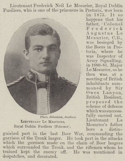 Porucznik Le Mesurier, Królewscy Fizylierzy Dublińscy (więzień) autorstwa English Photographer