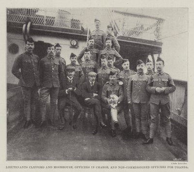 Porucznicy Clifford i Moorhouse, oficerowie dowodzący i podoficerowie dla Ugandy autorstwa English Photographer