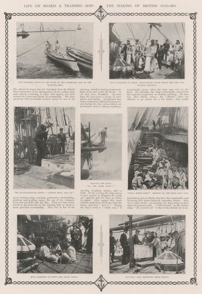 Życie na pokładzie statku szkoleniowego, tworzenie brytyjskich marynarzy autorstwa English Photographer