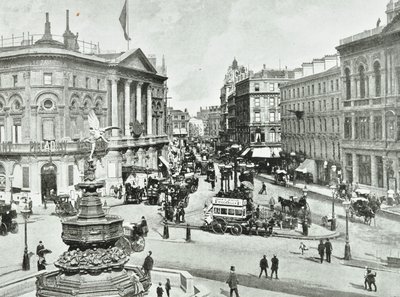 London Pavilion, Piccadilly Circus, Westminster LB: patrząc na wschód, 1896 autorstwa English Photographer