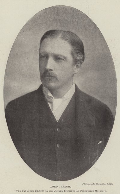 Lord Iveagh, który przekazał 250 000 funtów na Jenner Institute of Preventive Medicine autorstwa English Photographer