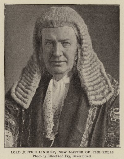 Lord Justice Lindley, nowy mistrz Rolls autorstwa English Photographer