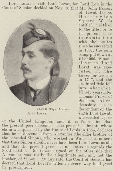 Lord Lovat autorstwa English Photographer