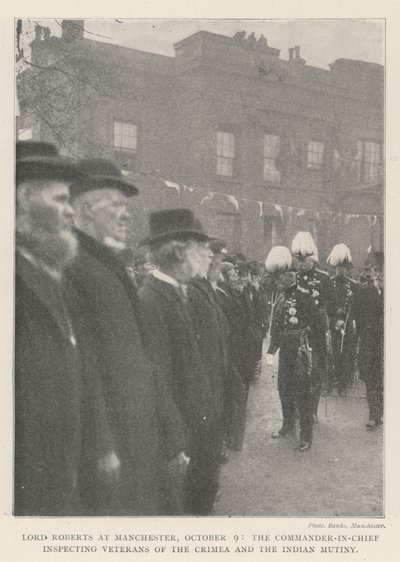 Lord Roberts w Manchesterze, 9 października, dowódca naczelny przeprowadza inspekcję weteranów Krymu i indyjskiego buntu autorstwa English Photographer