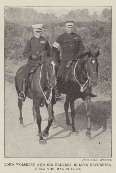 Lord Wolseley i Sir Redvers Buller wracają z Manewrów autorstwa English Photographer