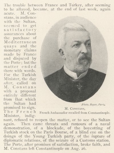 M Constans, ambasador Francji odwołany z Konstantynopola autorstwa English Photographer