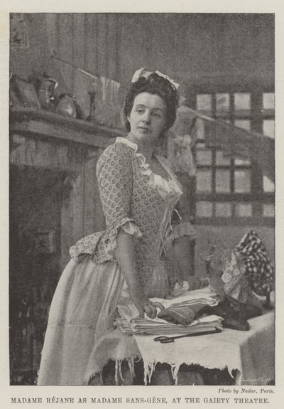 Madame Rejane jako Madame Sans-Gene w Gaiety Theatre autorstwa English Photographer