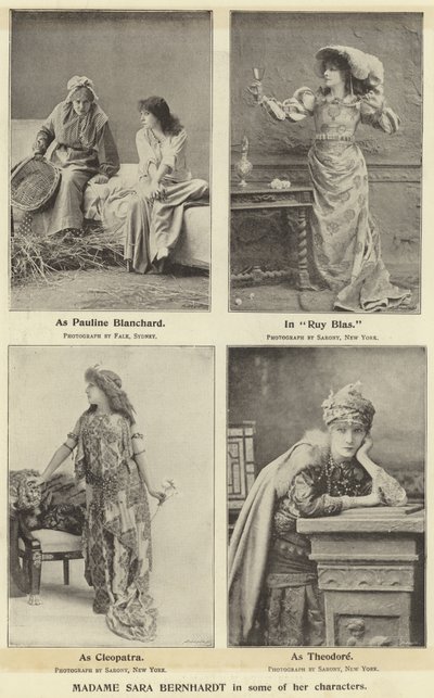 Madame Sara Bernhardt w niektórych swoich postaciach autorstwa English Photographer