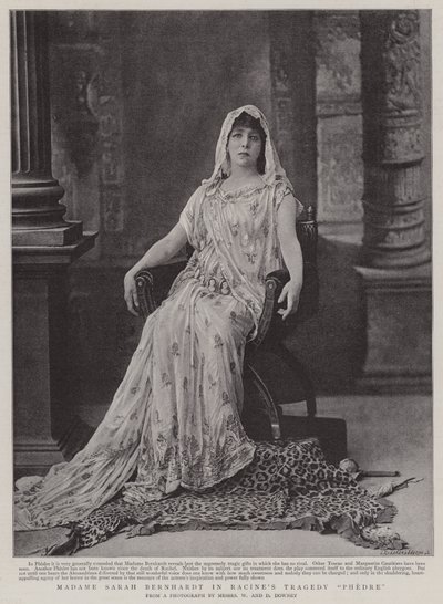 Madame Sarah Bernhardt w Tragedii Racines Fedre autorstwa English Photographer
