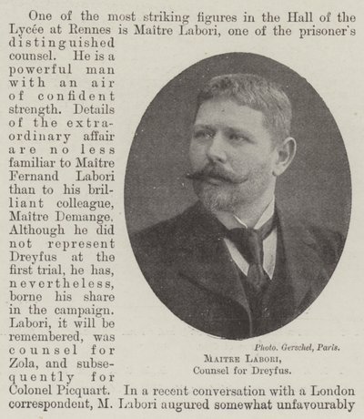 Maitre Labori, radca prawny Dreyfusa autorstwa English Photographer