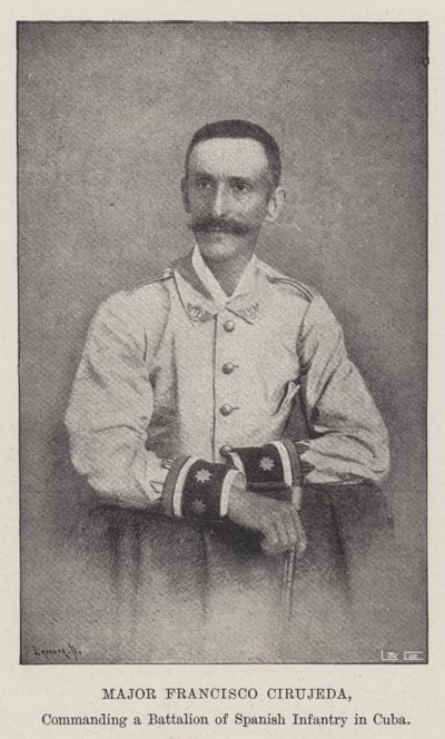 Major Francisco Cirujeda, dowodzący batalionem piechoty hiszpańskiej na Kubie autorstwa English Photographer