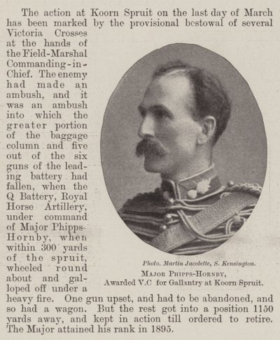 Major Phipps-Hornby, odznaczony VC za galanterię w Koorn Spruit autorstwa English Photographer