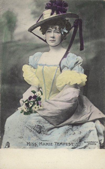 Marie Tempest, angielska piosenkarka i aktorka (zdjęcie kolorowe) autorstwa English Photographer