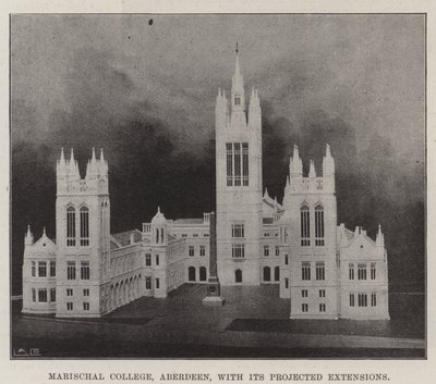 Marischal College w Aberdeen z planowanymi rozszerzeniami autorstwa English Photographer