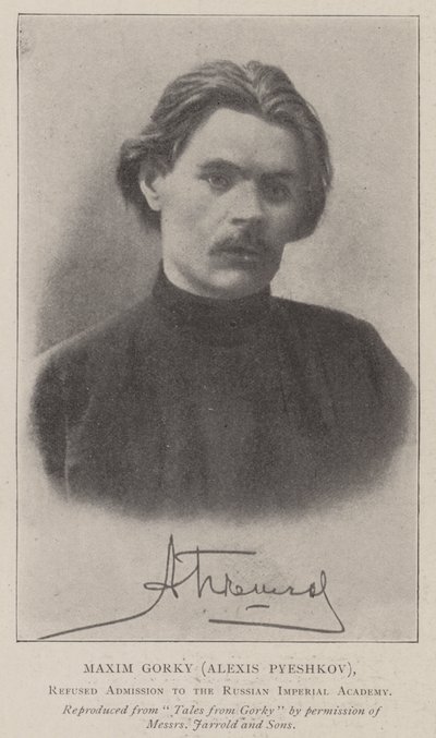 Maksym Gorki (Alexis Pyeshkov), odmówił przyjęcia do Rosyjskiej Akademii Cesarskiej autorstwa English Photographer