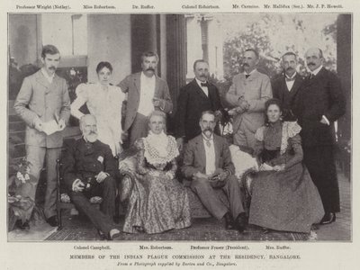Członkowie Komisji ds. Plagi Indyjskiej w rezydencji, Bangalore autorstwa English Photographer