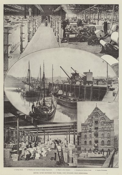 Messers Lever Brothers Soap Works, Port Sunlight, niedaleko Birkenhead autorstwa English Photographer