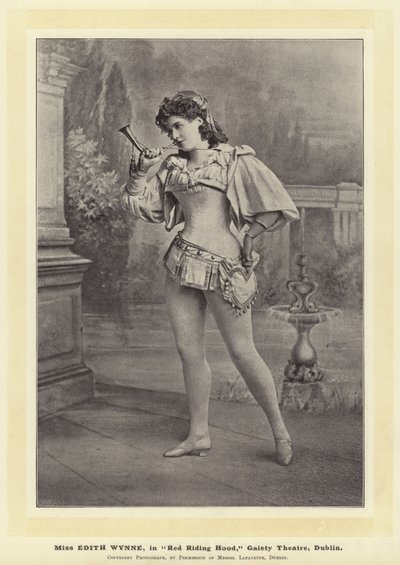 Panna Edith Wynne, w Czerwonym Kapturku, Gaiety Theatre, Dublin autorstwa English Photographer