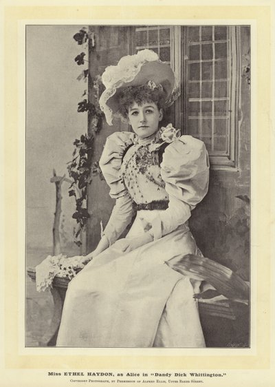 Panna Ethel Haydon jako Alice w Dandy Dick Whittington autorstwa English Photographer