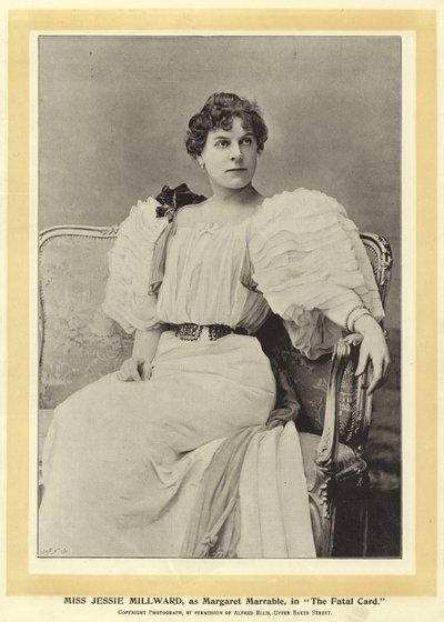 Panna Jessie Millward jako Margaret Marrable w The Fatal Card autorstwa English Photographer