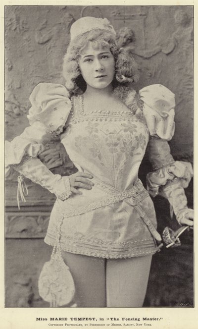 Panna Marie Tempest, w Mistrzu szermierki autorstwa English Photographer