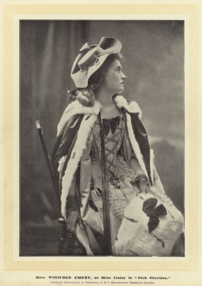 Panna Winifred Emery jako panna Linley w Dick Sheridan autorstwa English Photographer