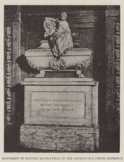 Pomnik Niccolo Machiavellego w kościele S Croce we Florencji autorstwa English Photographer