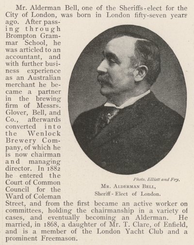 Pan Alderman Bell, szeryf-elekt Londynu autorstwa English Photographer