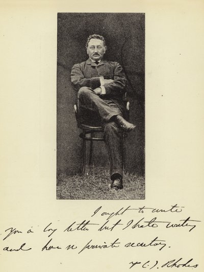 Pan Cecil J Rhodes, premier Cape Colony autorstwa English Photographer