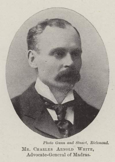 Pan Charles Arnold White, rzecznik generalny Madrasu autorstwa English Photographer