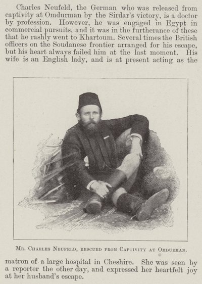Pan Charles Neufeld, uratowany z niewoli w Omdurman autorstwa English Photographer