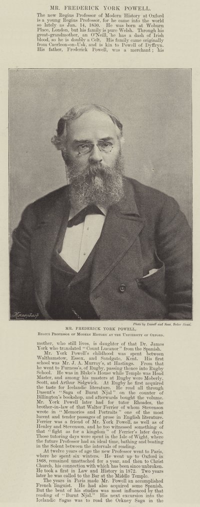 Pan Frederick York Powell, Regius Professor of Modern History na Uniwersytecie Oksfordzkim autorstwa English Photographer