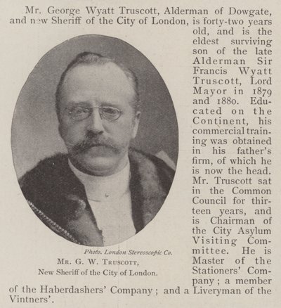 Pan GW Truscott, nowy szeryf londyńskiego City autorstwa English Photographer