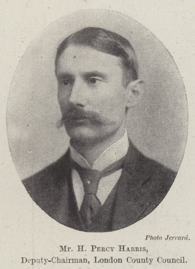 Pan H Percy Harris, Zastępca Przewodniczącego Rady Hrabstwa Londynu autorstwa English Photographer