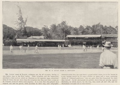 Mr R S Lucass Team vs Barbados, krykiet autorstwa English Photographer
