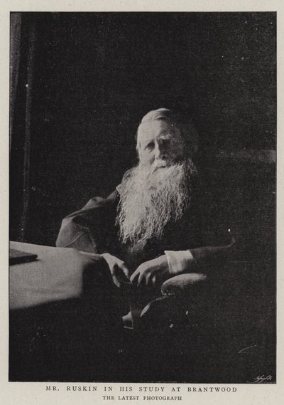 Pan Ruskin w swoim gabinecie w Brantwood autorstwa English Photographer
