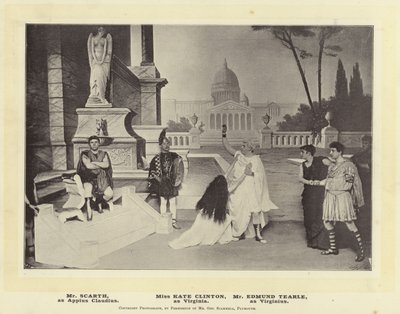 Panie Scarth, jako Appius Klaudiusz. Panna Kate Clinton jako Virginia. Pan Edmund Tearle, jako Virginius autorstwa English Photographer