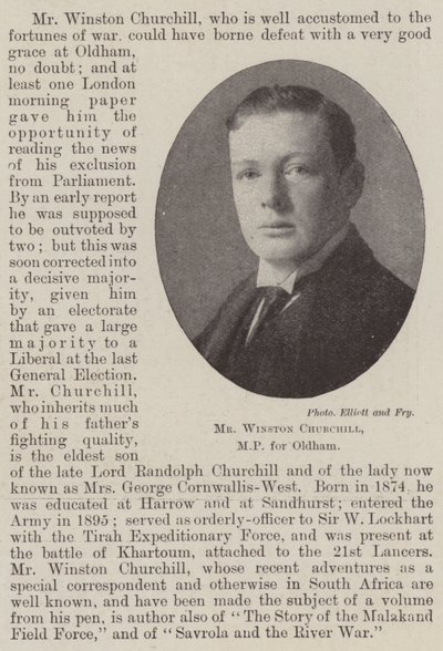 Pan Winston Churchill, poseł Oldham autorstwa English Photographer