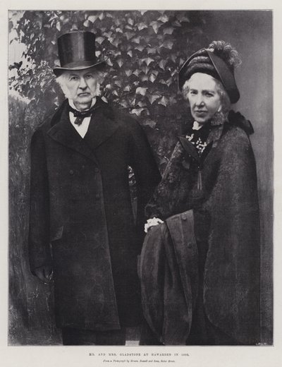 Pan i pani Gladstone w Hawarden w 1895 r. autorstwa English Photographer