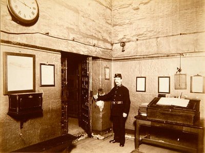 Więzienie Newgate, ok. 1902 (zdjęcie czarno-białe) autorstwa English Photographer